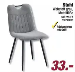 Poco Stuhl Webstoff grau, Metallfüße schwarz Angebot