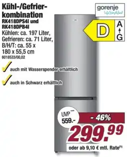Poco gorenje Kühl-/Gefrier-kombination Angebot