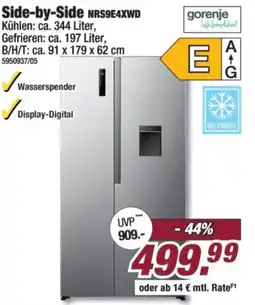 Poco gorenje Side-by-Side NRS9E4XWD Angebot