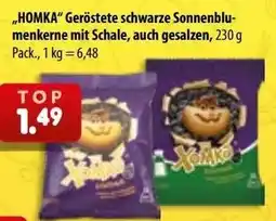 Mix Markt HOMKA Geröstete schwarze Sonnenblumenkerne mit Schale Angebot