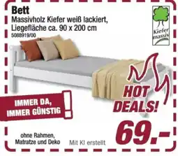 Poco Bett Massivholz Kiefer weiß lackiert Angebot