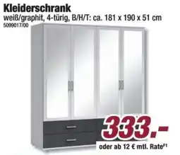 Poco Kleiderschrank weiB/graphit Angebot