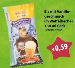 Mix Markt Eis mit Vanillegeschmack im Waffelbecher Angebot