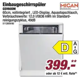 Poco Einbaugeschirrspüler GSV60DM Angebot