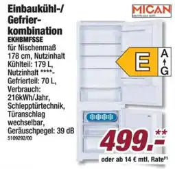 Poco MIGAN Einbaukühl-/Gefrier-kombination Angebot