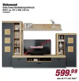 Poco Wohnwand Eiche Evoke Nachbildung/anthrazit Angebot