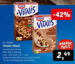 KONSUM Dr. Oetker Vitalis Müsli Angebot