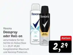 KONSUM Rexona Deospray oder Roll-on Angebot