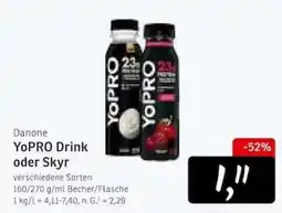 KONSUM Danone YoPRO Drink oder Skyr Angebot