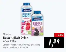 KONSUM Milram Butter Milch Drink oder Kefir Angebot
