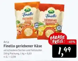KONSUM Arla Finello geriebener Käse Angebot