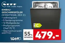 porta NEFF EINBAU-GESCHIRRSPÜLER Angebot