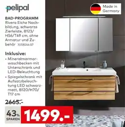 porta pelipal BAD-PROGRAMM Rivera Eiche Nachbildung, schwarze Zierleiste Angebot