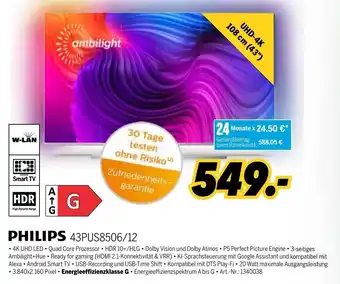 MEDIMAX Philips 4K Ambilight TV 43" | 43PUS8506/12 Angebot