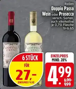 Edeka Doppio Passo Wein oder Prosecco Angebot