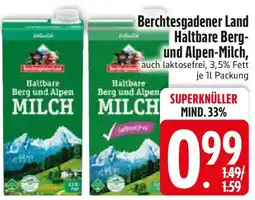 Edeka Berchtesgadener Land Haltbare Berg und Alpen-Milch Angebot