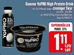 Edeka Danone YoPRO High Protein Drink oder cremiger Skyr Angebot