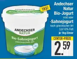 E-Center Andechser Natur Bio-Jogurt mild oder -Sahnejogurt Angebot