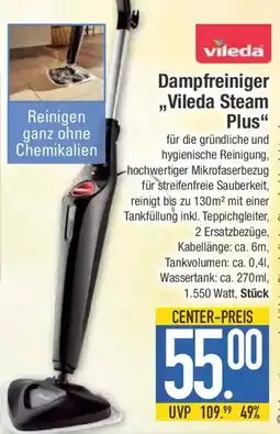 E-Center Dampfreiniger „Vileda Steam Plus“ Angebot