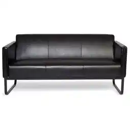 Netto Marken-Discount hjh OFFICE Lounge Sofa BALI BLACK Kunstleder mit Armlehnen Angebot