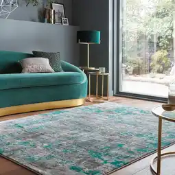 Netto Marken-Discount Teppich abstrakt Grün-Grau 200 x 290 cm - DEE Kadima Design Angebot