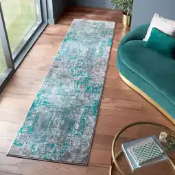 Netto Marken-Discount Läufer abstrakt Grün-Grau 80 x 300 cm - DEE Kadima Design Angebot