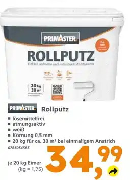 Globus Baumarkt PRIMASTER Rollputz Angebot