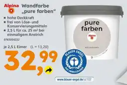 Globus Baumarkt Alpina Wandfarbe „pure farben“ Angebot