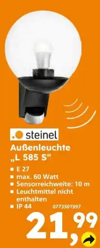 Globus Baumarkt steinel Außenleuchte „L 585 S“ Angebot