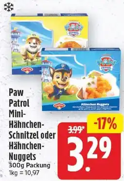 EDEKA Wucherpfennig Paw Patrol Mini-Hähnchenschnitzel oder Hähnchen-Nuggets Angebot