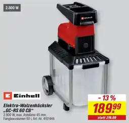 toom Baumarkt Einhell Elektro-Walzenhäcksler „GC-RS 60 CB“ Angebot