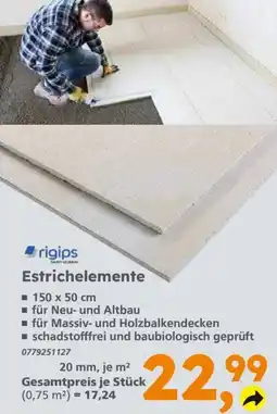 Globus Baumarkt rigips Estrichelemente Angebot