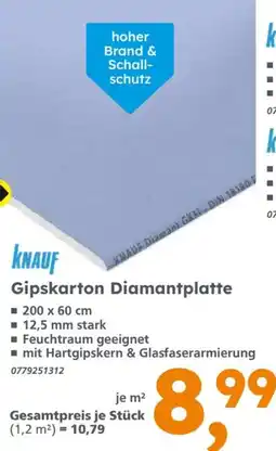 Globus Baumarkt knauf Gipskarton Diamantplatte Angebot