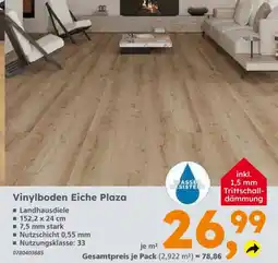 Globus Baumarkt Vinylboden Eiche Plaza Angebot