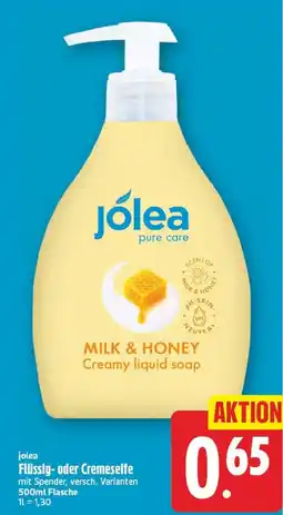 EDEKA Wucherpfennig jolea Milk & Honey Creamy liquid soap Angebot