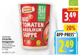 EDEKA Wucherpfennig Tressbrüder BIO TOMATEN BASILIKUM SUPPE Angebot
