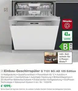 EP Miele Einbau-Geschirrspüler G 7131 SCi AD 125 Edition Angebot