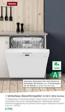 EP Miele Unterbau-Geschirrspüler G 5611 SCU Active Angebot