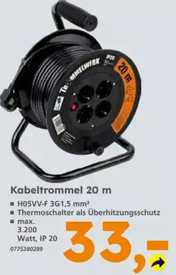 Globus Baumarkt Kabeltrommel 20 m Angebot