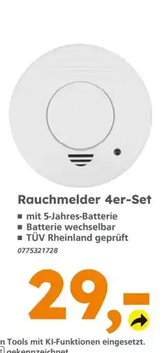 Globus Baumarkt Rauchmelder 4er-Set Angebot