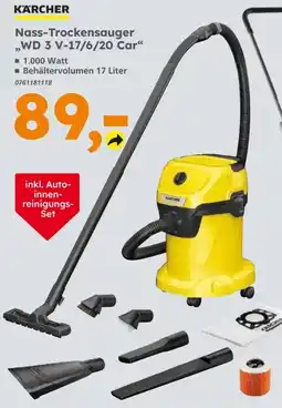 Globus Baumarkt KÄRCHER Nass-Trockensauger WD 3 V-17/6/20 Car Angebot