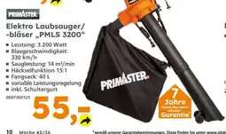 Globus Baumarkt Elektro Laubsauger/-bläser „PMLS 3200“ PRIMASTER Angebot