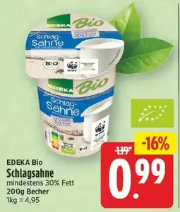 EDEKA Wucherpfennig EDEKA Bio Schlagsahne Angebot