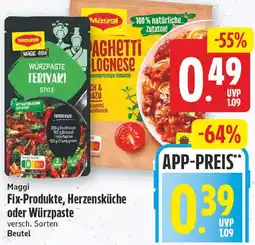 EDEKA Wucherpfennig Maggi Fix-Produkte, Herzensküche oder Würzpasta Angebot