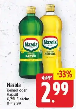 EDEKA Wucherpfennig Mazola Keimöl oder Rapsöl Angebot