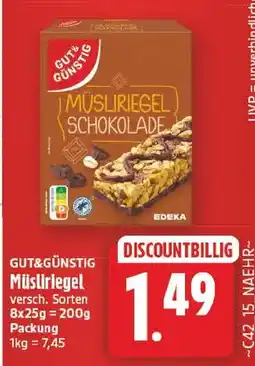EDEKA Wucherpfennig GUT&GÜNSTIG Müsliriegel Angebot