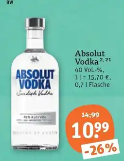 tegut Absolut Vodka Angebot