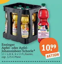 tegut Ensinger Apfel- oder Apfel-Johannisbeer-Schorle Angebot