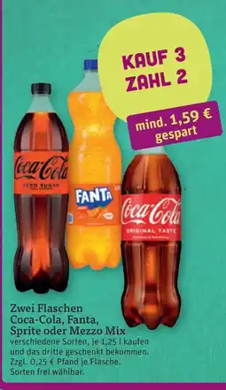 tegut Coca-Cola, Fanta, Sprite oder Mezzo Mix Angebot