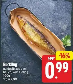 EDEKA Wucherpfennig Bückling goldgelb aus dem Rauch, vom Hering Angebot